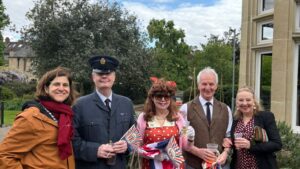 Sarah and some well dressed visitors to Stephen's House VE Day celebration